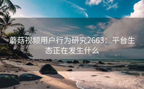 蘑菇视频用户行为研究2663：平台生态正在发生什么