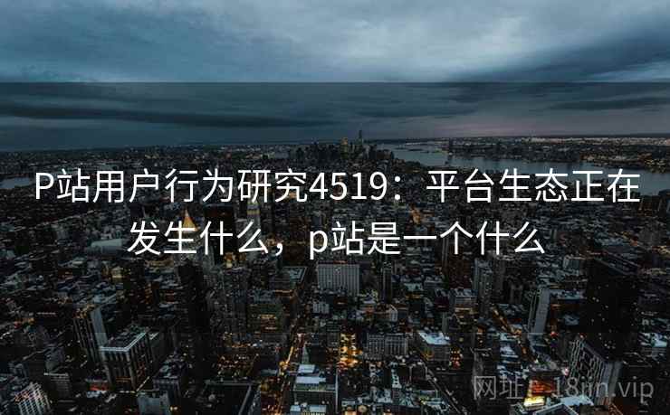 P站用户行为研究4519：平台生态正在发生什么，p站是一个什么
